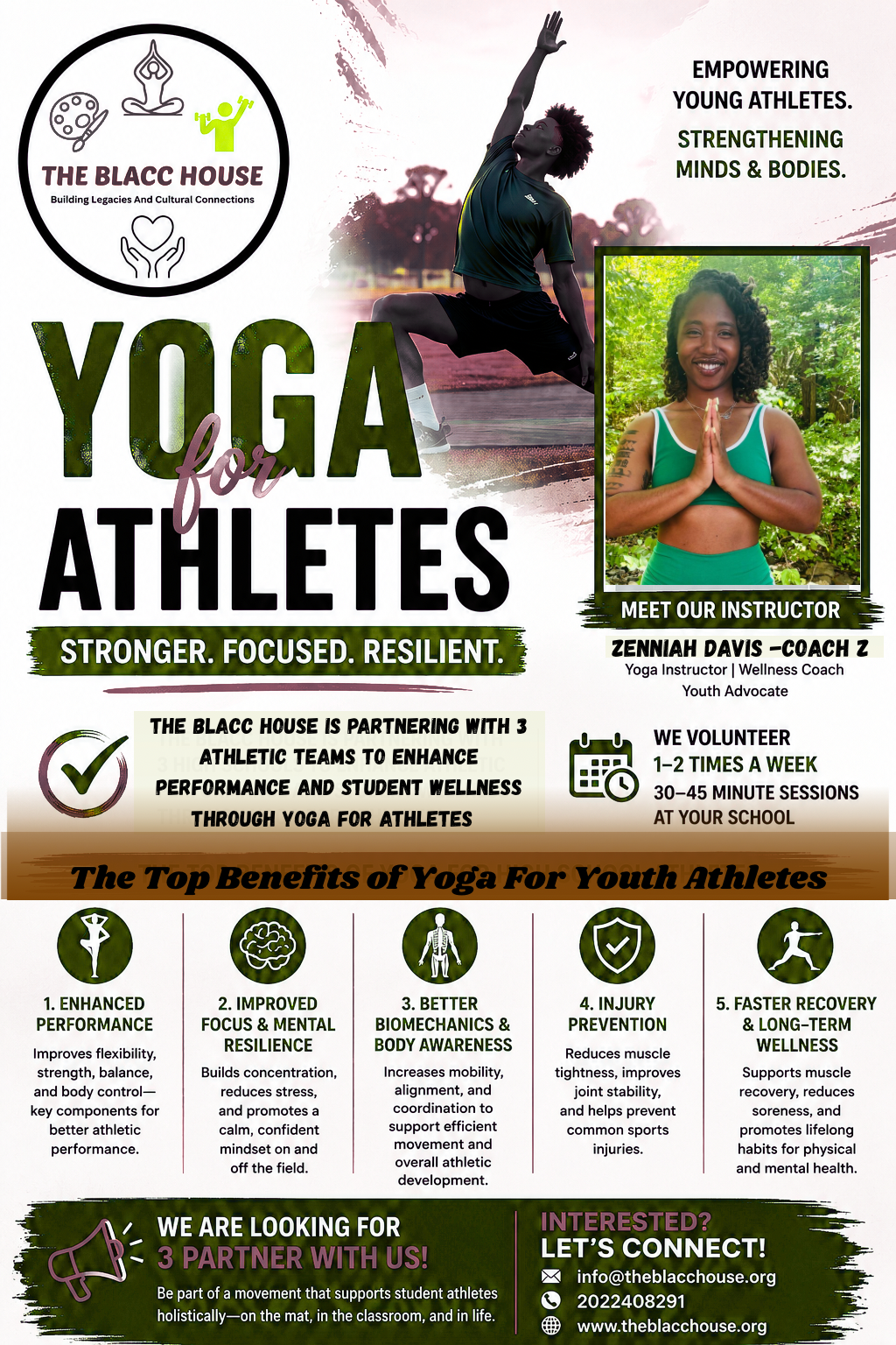 Yoga for Athletes promotional flyer featuring Coach Z